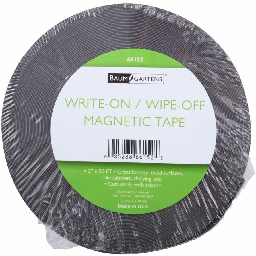 Zeus Magnetic Labeling Tape - 16.67 yd Length x 2" Width - For Labeling, Shelf Labeling - 1 / Roll - White