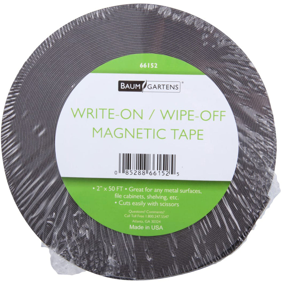 Zeus Magnetic Labeling Tape - 16.67 yd Length x 2" Width - For Labeling, Shelf Labeling - 1 / Roll - White - 