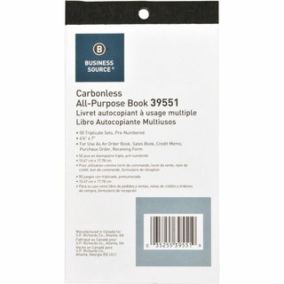 Business Source All-purpose Carbonless Triplicate Forms - 3