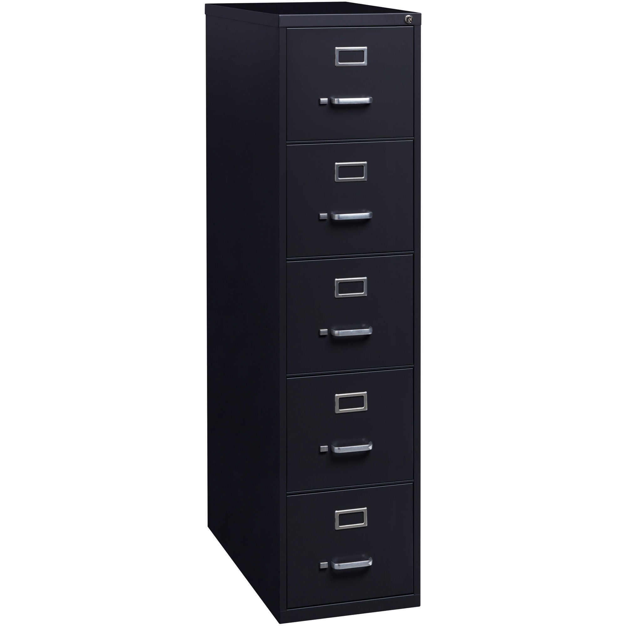 Lorell Fortress Series 26-1/2" Commercial-Grade Vertical File Cabinet - 15" x 26.5" x 61.6" - 5 x Drawer(s) for File - Letter - Vertical - Heavy Duty, Security Lock, Ball-bearing Suspension - Black - Steel - Recycled - 