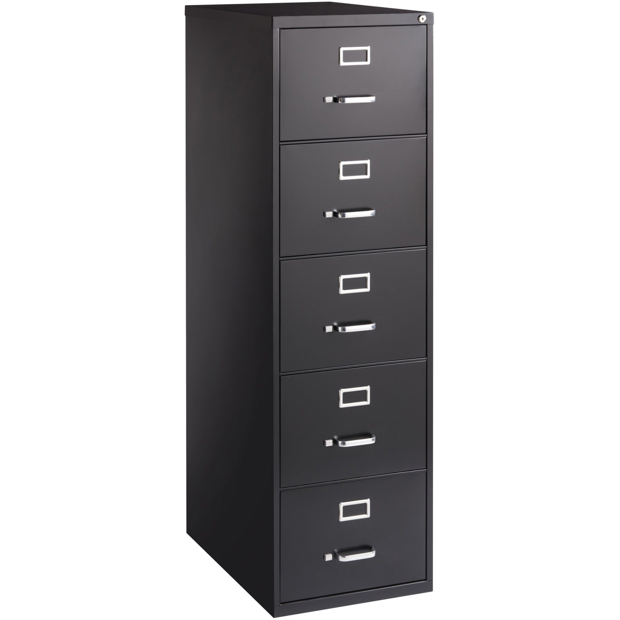 Lorell Fortress Series 26-1/2" Commercial-Grade Vertical File Cabinet - 18" x 26.5" x 61" - 5 x Drawer(s) for File - Legal - Vertical - Heavy Duty, Security Lock, Ball-bearing Suspension - Black - Steel - Recycled - 