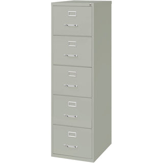 Lorell Fortress Series 26-1/2" Commercial-Grade Vertical File Cabinet - 18" x 26.5" x 61" - 5 x Drawer(s) for File - Legal - Vertical - Security Lock, Heavy Duty, Ball-bearing Suspension - Light Gray - Steel - Recycled