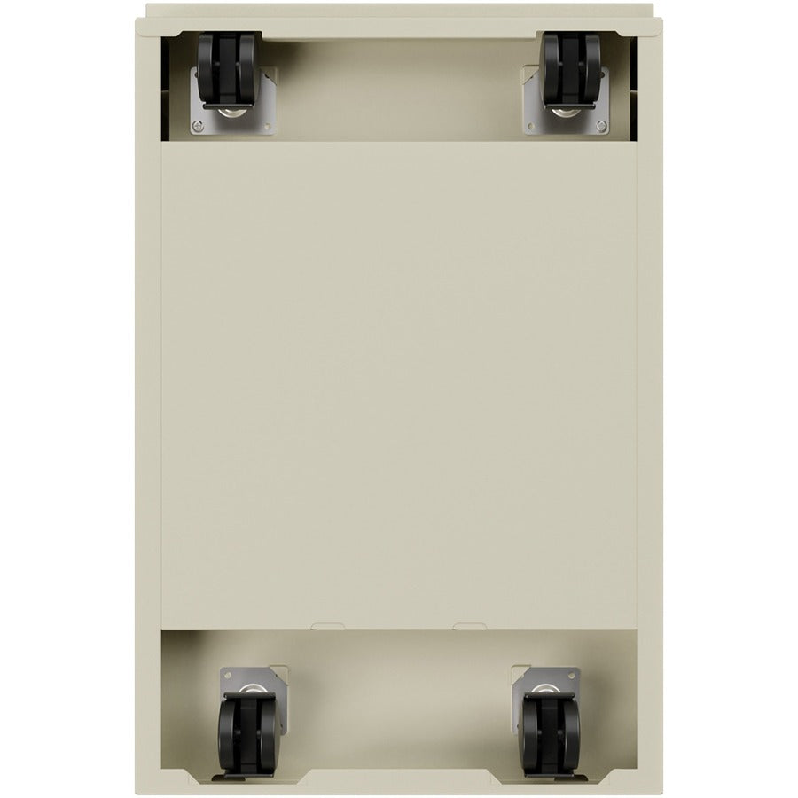 Lorell 20" Box/Box/File Mobile File Cabinet with Full-Width Pull - 15" x 20" x 27.8" - Letter - Ball-bearing Suspension, Security Lock, Recessed Handle - Putty - Steel - Recycled