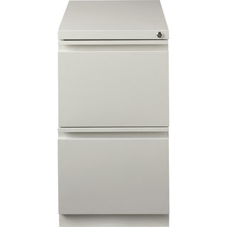 Lorell 20" File/File Mobile File Cabinet with Full-Width Pull - 15" x 20" x 27.8" - Letter - Ball-bearing Suspension, Recessed Handle, Security Lock - Light Gray - Steel - Recycled