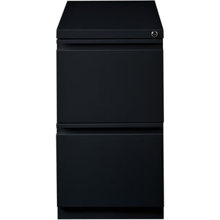 Lorell 23" File/File Mobile File Cabinet with Full-Width Pull - 15" x 22.9" x 27.8" - Letter - Vertical - Recessed Handle, Ball-bearing Suspension, Security Lock - Black - Steel - Recycled