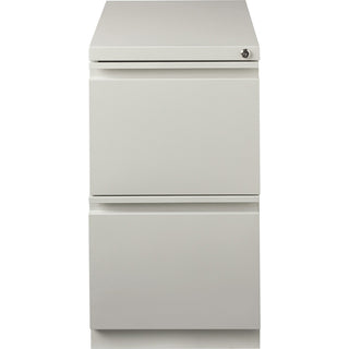 Lorell 23" File/File Mobile File Cabinet with Full-Width Pull - 15" x 22.9" x 27.8" - 2 x Drawer(s) for File - Letter - Vertical - Ball-bearing Suspension, Security Lock, Recessed Handle - Light Gray - Steel - Recycled