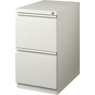 Lorell 23" File/File Mobile File Cabinet with Full-Width Pull - 15" x 22.9" x 27.8" - 2 x Drawer(s) for File - Letter - Vertical - Ball-bearing Suspension, Security Lock, Recessed Handle - Light Gray - Steel - Recycled