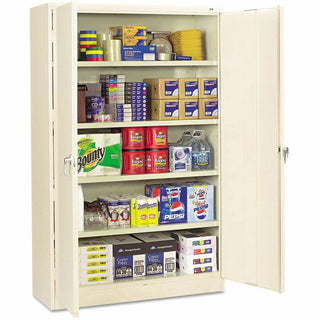 Assembled Jumbo Steel Storage Cabinet, 48w x 24d x 78h, Putty