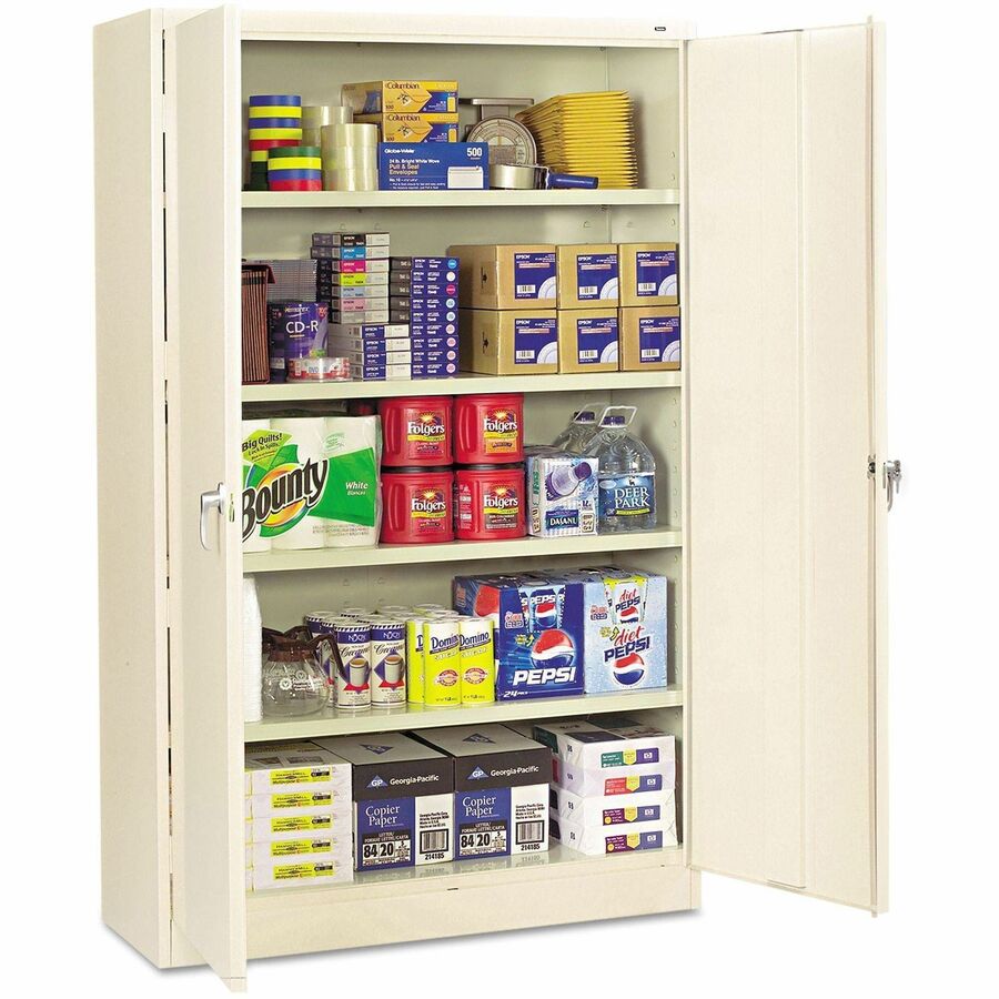 Assembled Jumbo Steel Storage Cabinet, 48w x 24d x 78h, Putty