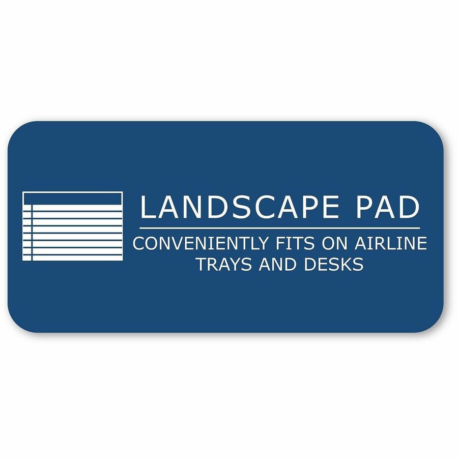 WIDE Landscape Format Writing Pad, Unpunched with Standard Back, Medium/College Rule, 40 Canary-Yellow 11 x 9.5 Sheets