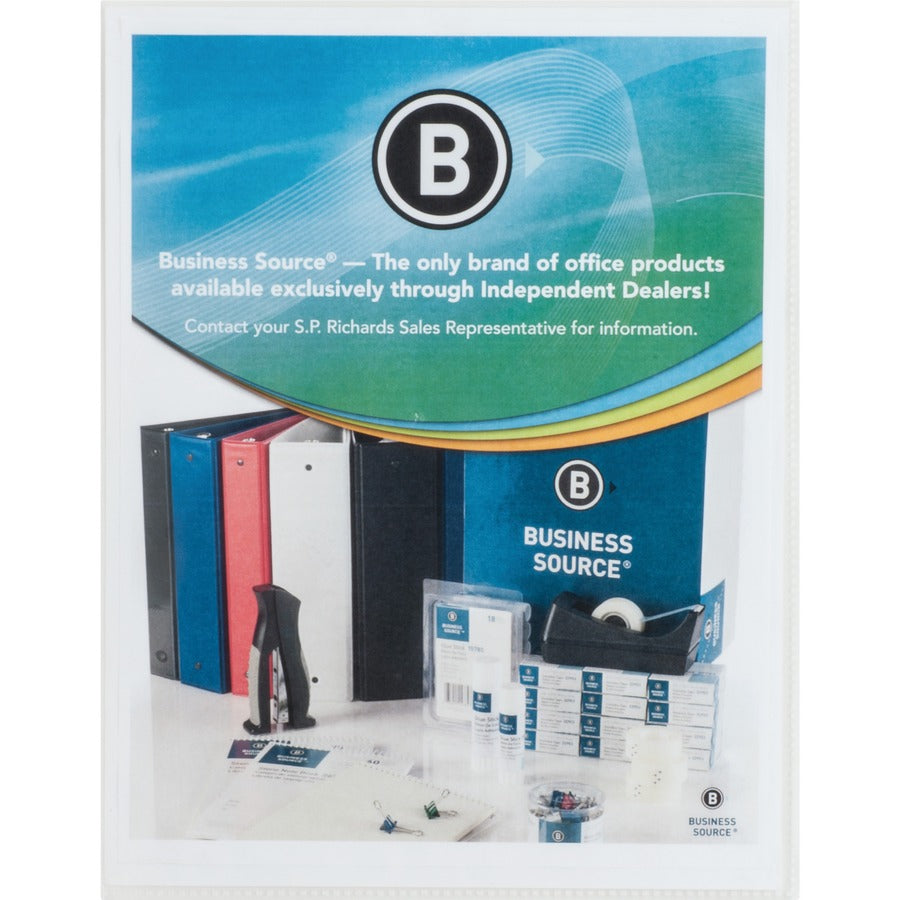 Business Source Full Sheet Top Load Poly Sheet Protectors - 3.1 mil Thickness - For Letter 8 1/2" x 11" Sheet - Rectangular - Clear - Polypropylene - 50 / Box