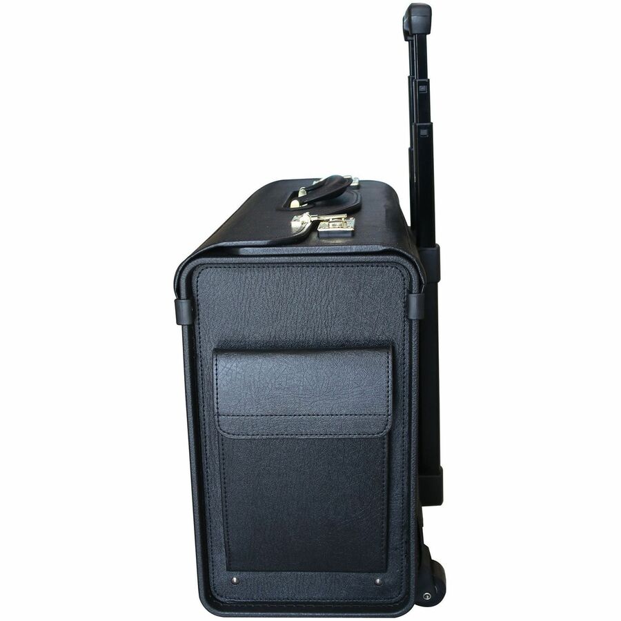 Lorell Travel/Luggage Case (Roller) Travel Essential, Book, File Folder - Black - Vinyl Body - Handle - 14" Height x 22" Width x 8" Depth - 1 Each