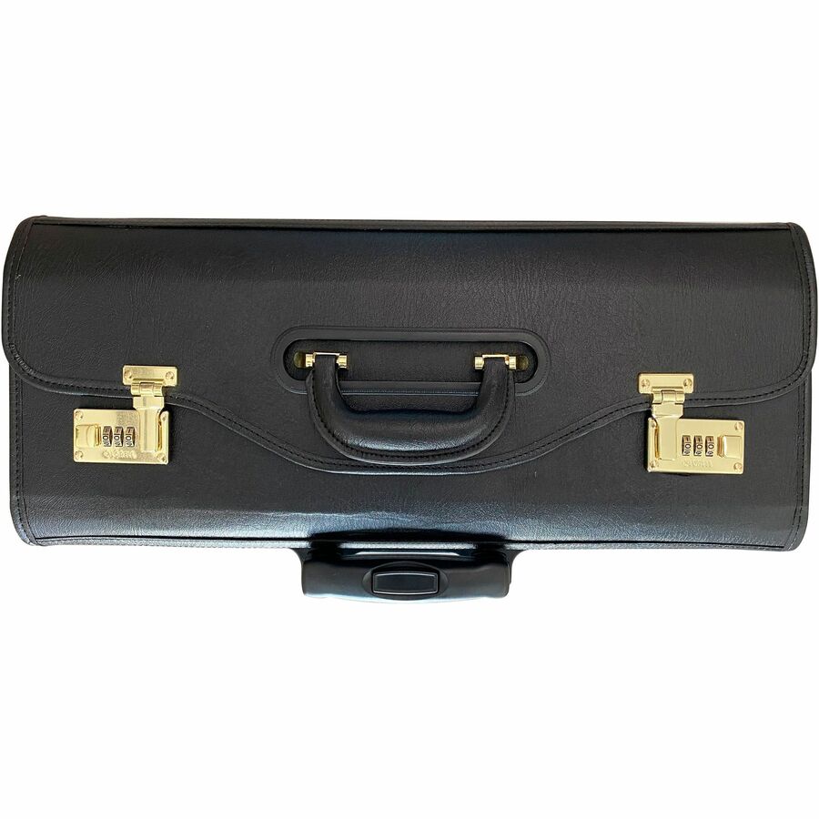 Lorell Travel/Luggage Case (Roller) Travel Essential, Book, File Folder - Black - Vinyl Body - Handle - 14" Height x 22" Width x 8" Depth - 1 Each