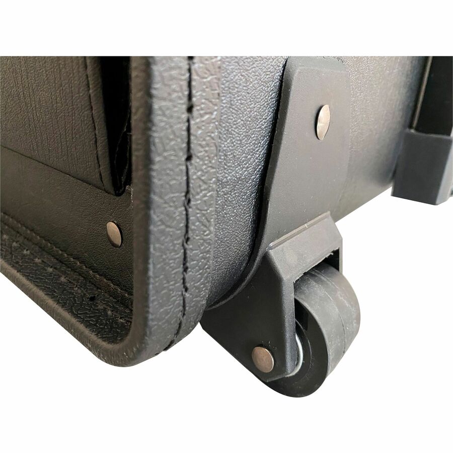 Lorell Travel/Luggage Case (Roller) Travel Essential, Book, File Folder - Black - Vinyl Body - Handle - 14" Height x 22" Width x 8" Depth - 1 Each