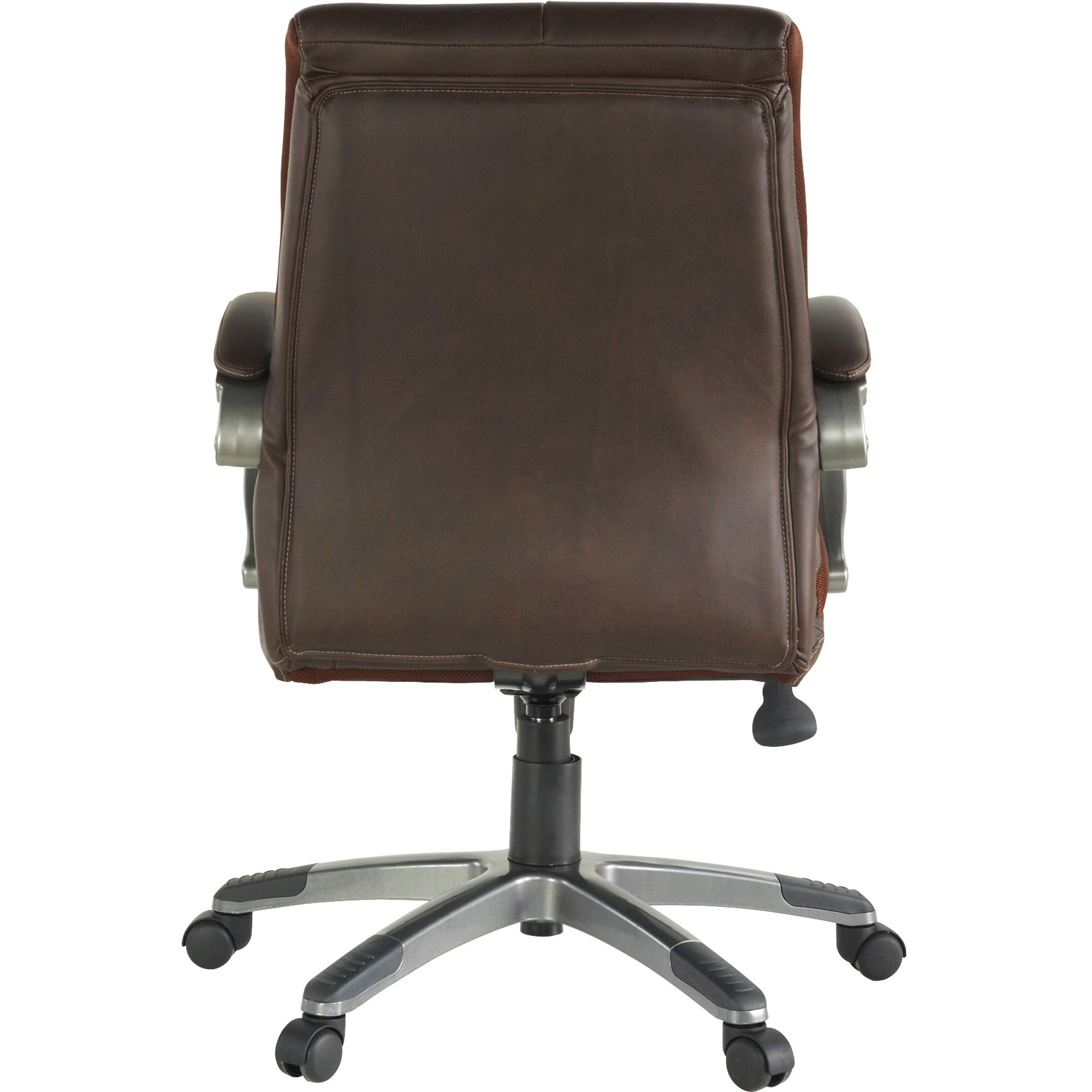 Lorell Low-back Executive Office Chair - Brown Leather Seat - 5-star Base - Brown - 1 Each - 