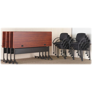 Lorell Upholstered Guest Chair with Arms - Black Seat - Black Steel Frame - Four-legged Base - Black - Armrest - 2 / Carton - 