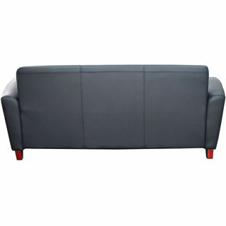 Lorell Accession Reception Sofa - 75" x 34.5" x 31.3" - Leather Black Seat - Leather Black Back - 1 Each