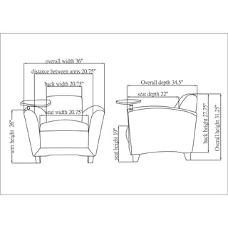 Lorell Accession Club Chair with Tablet Tray - Black Leather Seat - Four-legged Base - 1 Each