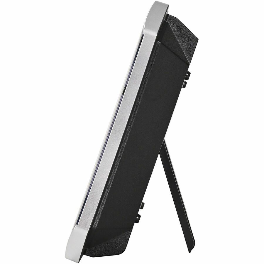 Lorell LCD Wall/Alarm Clock - Digital - Quartz - LCD - Black Main Dial - Silver/Plastic Case