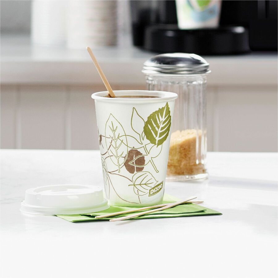 Dixie Pathways 8 oz Paper Hot Cups By GP Pro - 25 / Pack - 20 / Carton - White - Paper - Hot Drink, Beverage