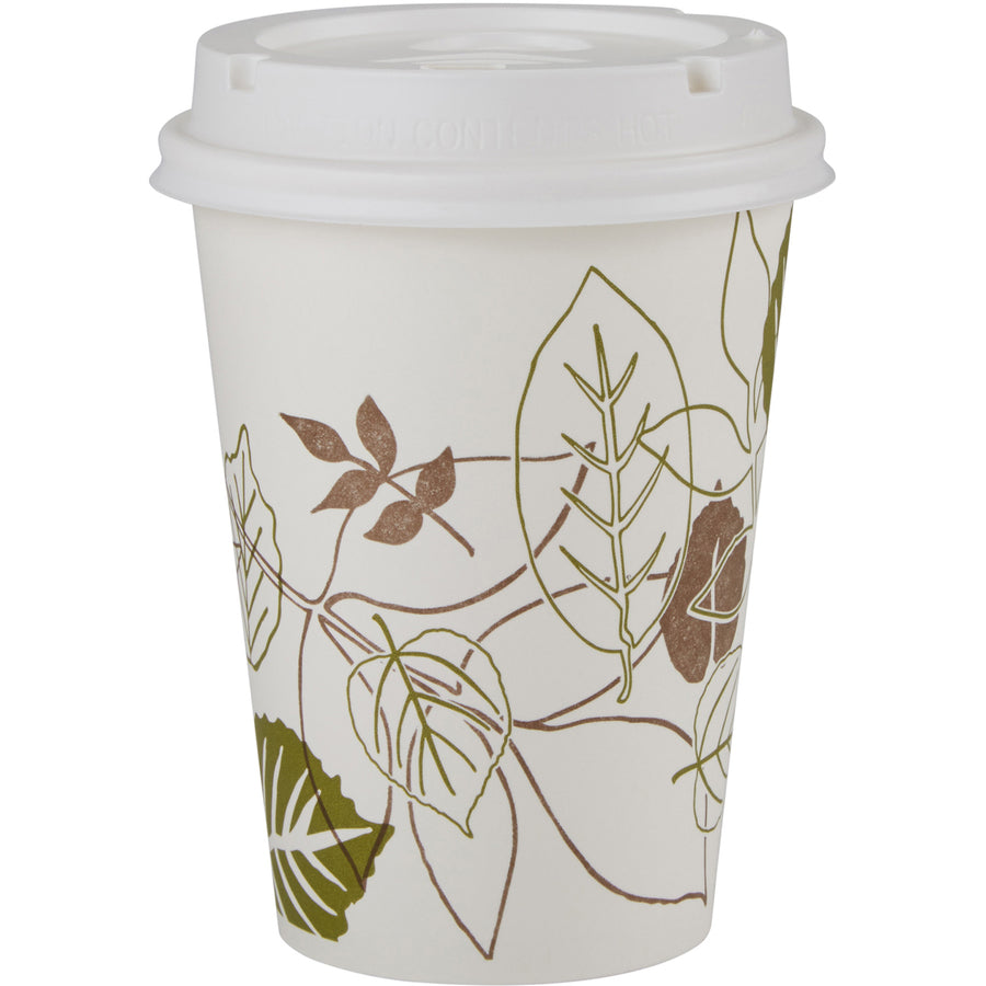 Dixie Pathways 12 oz Paper Hot Cups By GP Pro - 25 / Pack - 20 / Carton - White - Paper - Hot Drink - 