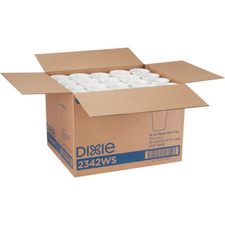 Dixie Pathways 12 oz Paper Hot Cups By GP Pro - 25 / Pack - 20 / Carton - White - Paper - Hot Drink