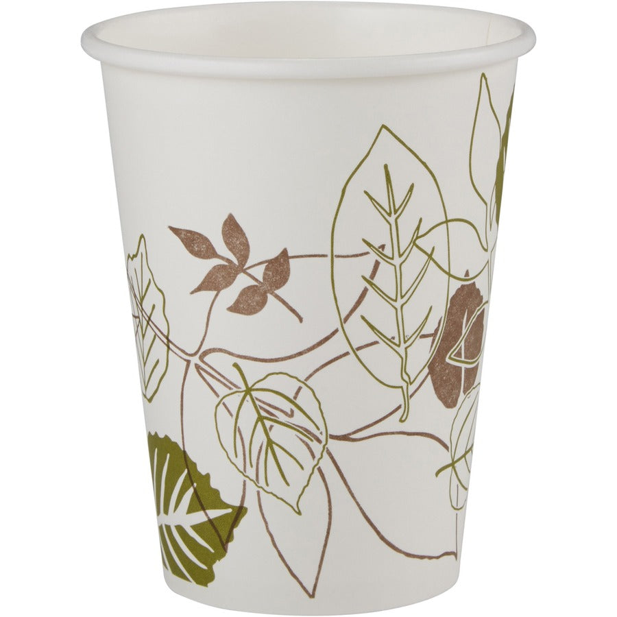 Dixie Pathways 12 oz Paper Hot Cups By GP Pro - 25 / Pack - 20 / Carton - White - Paper - Hot Drink - 