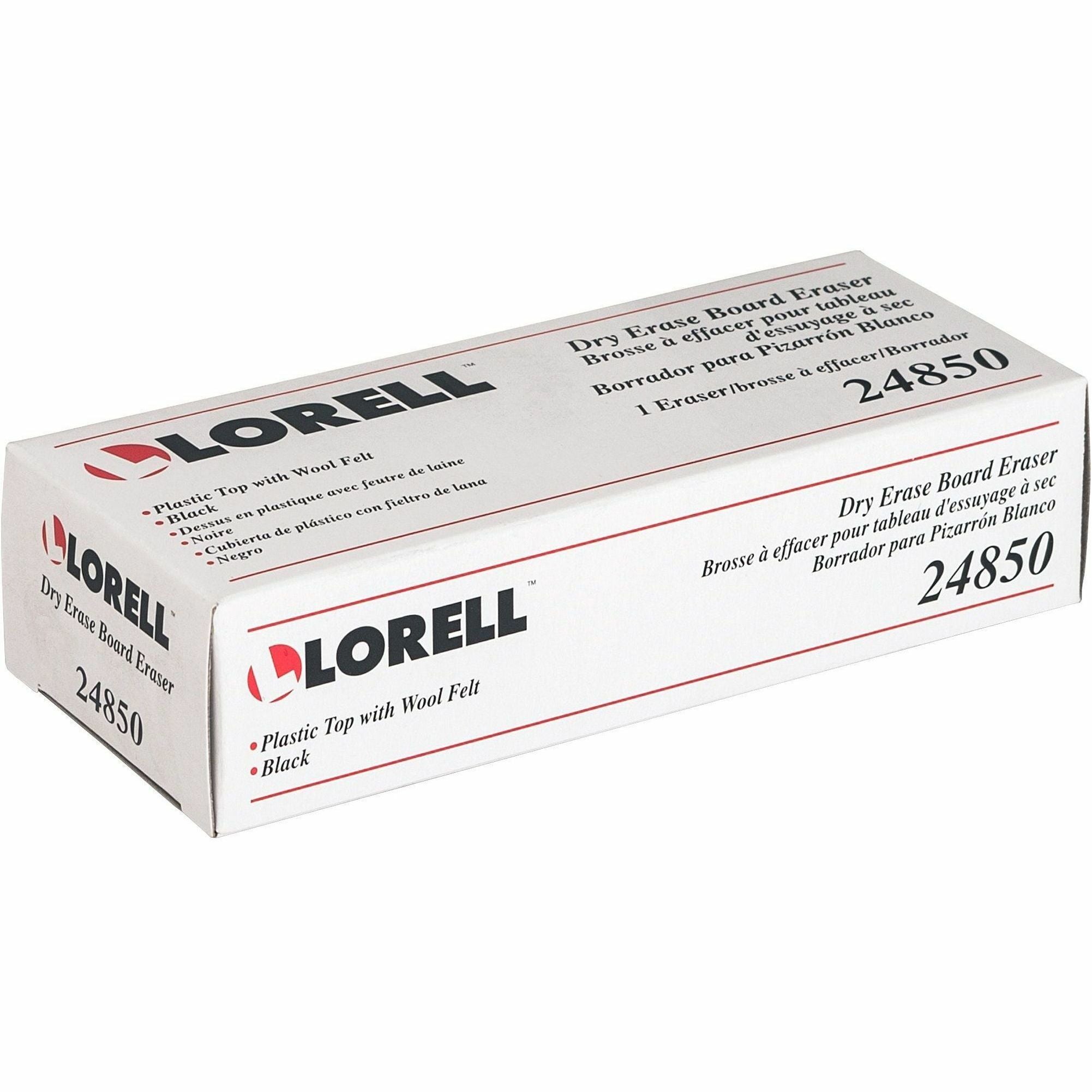 Lorell Dry-Erase Board Eraser - 2.19" Width x 5.19" Length - Black - Nonwoven, Plastic - 1Each - 