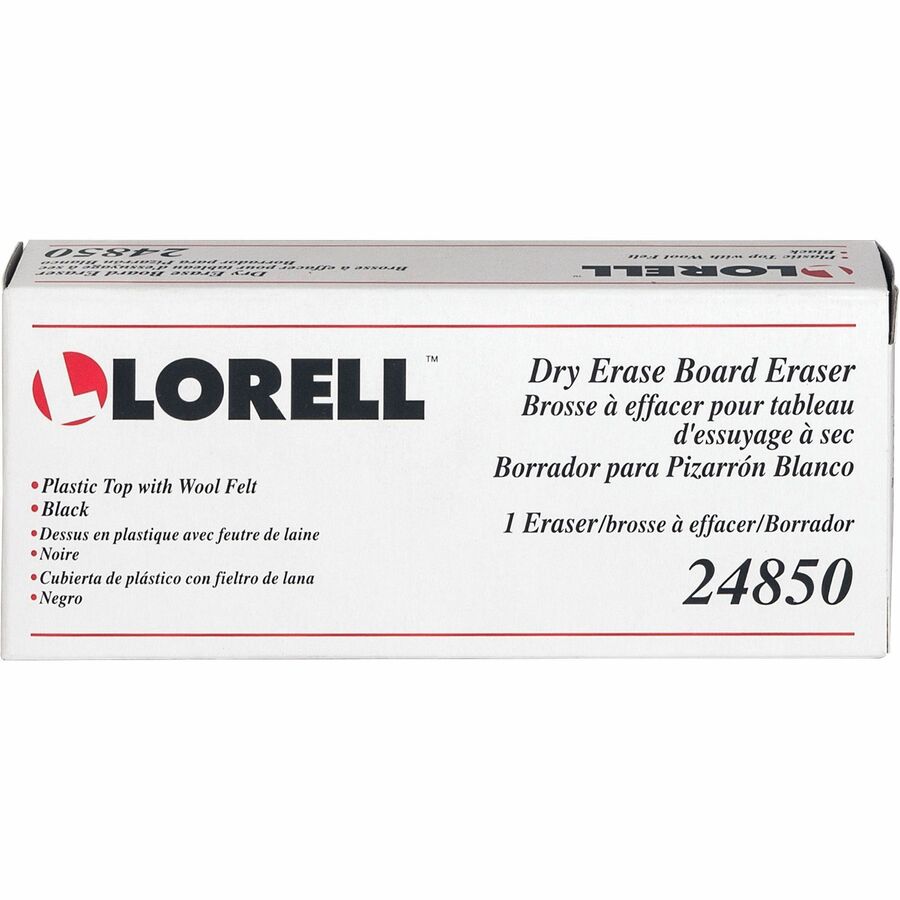 Lorell Dry-Erase Board Eraser - 2.19" Width x 5.19" Length - Black - Nonwoven, Plastic - 1Each - 