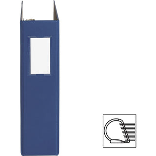 Business Source Slanted D-ring Binders - 2" Binder Capacity - 3 x D-Ring Fastener(s) - 2 Internal Pocket(s) - Chipboard, Polypropylene - Blue - PVC-free, Non-stick, Spine Label, Gap-free Ring, Non-glare, Heavy Duty, Open and Closed Triggers - 1 Each