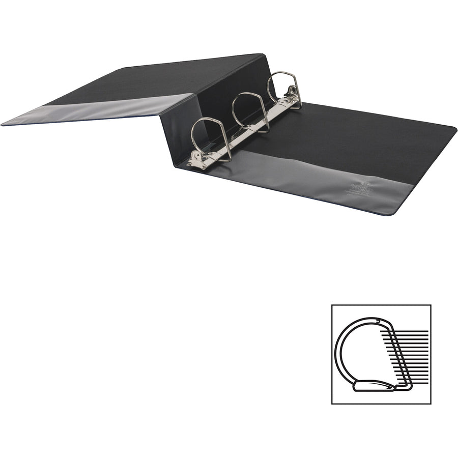 Business Source Slanted D-ring Binders - 2" Binder Capacity - 3 x D-Ring Fastener(s) - 2 Internal Pocket(s) - Chipboard, Polypropylene - Blue - PVC-free, Non-stick, Spine Label, Gap-free Ring, Non-glare, Heavy Duty, Open and Closed Triggers - 1 Each