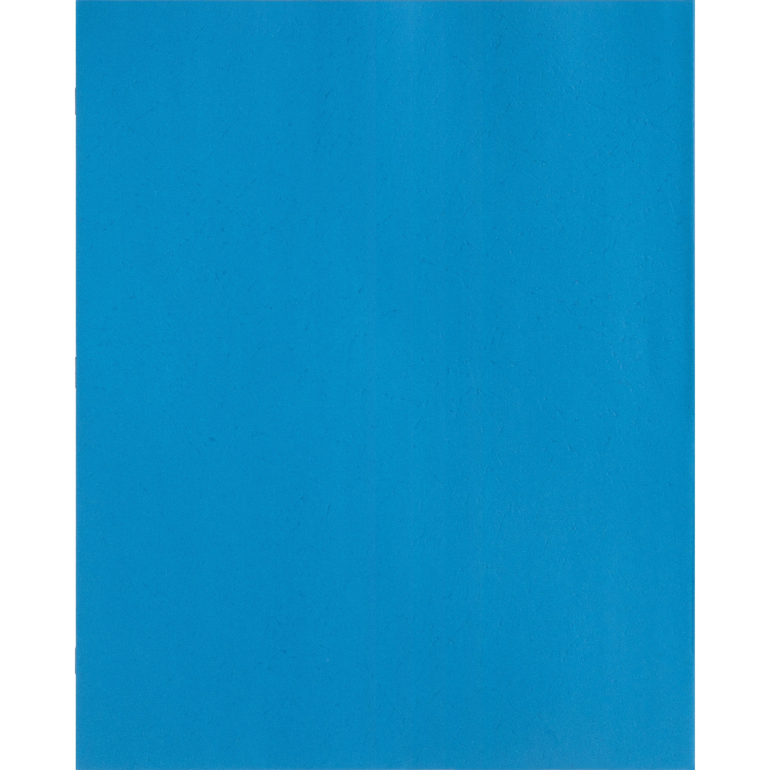 Business Source Letter Recycled Pocket Folder - 8 1/2" x 11" - 100 Sheet Capacity - 3 x Prong Fastener(s) - 1/2" Fastener Capacity - 2 Inside Front & Back Pocket(s) - Leatherette - Light Blue - 35% Recycled - 25 / Box - 