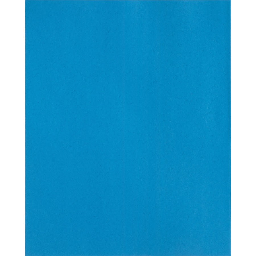 Business Source Letter Recycled Pocket Folder - 8 1/2" x 11" - 100 Sheet Capacity - 3 x Prong Fastener(s) - 1/2" Fastener Capacity - 2 Inside Front & Back Pocket(s) - Leatherette - Light Blue - 35% Recycled - 25 / Box