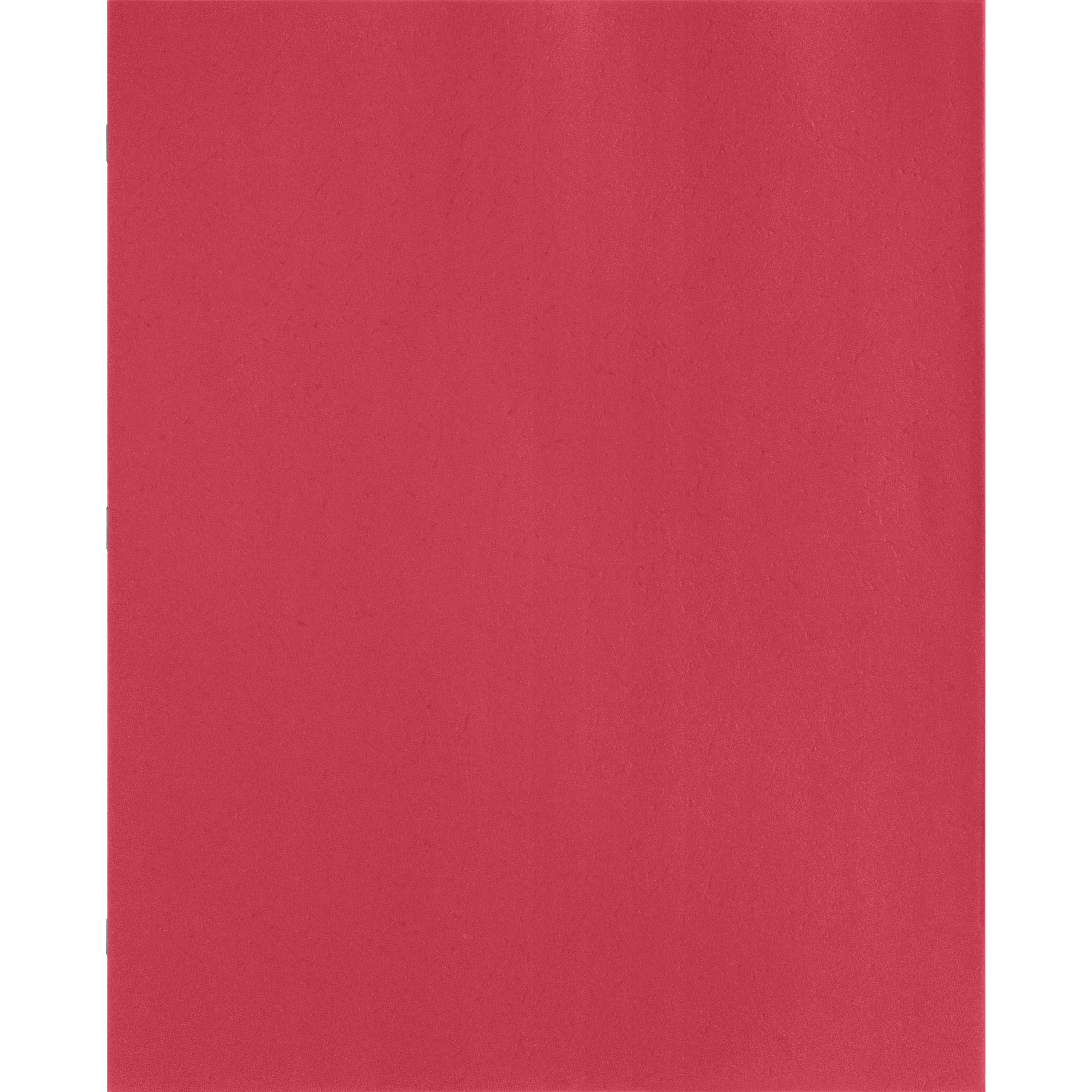 Business Source Letter Recycled Pocket Folder - 8 1/2" x 11" - 100 Sheet Capacity - 3 x Prong Fastener(s) - 1/2" Fastener Capacity - 2 Inside Front & Back Pocket(s) - Leatherette - Red - 35% Recycled - 25 / Box - 