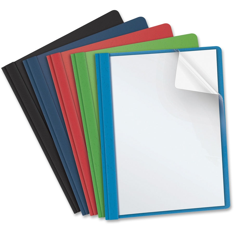 Business Source Letter Report Cover - 8 1/2" x 11" - 100 Sheet Capacity - 3 x Prong Fastener(s) - Assorted - 25 / Box