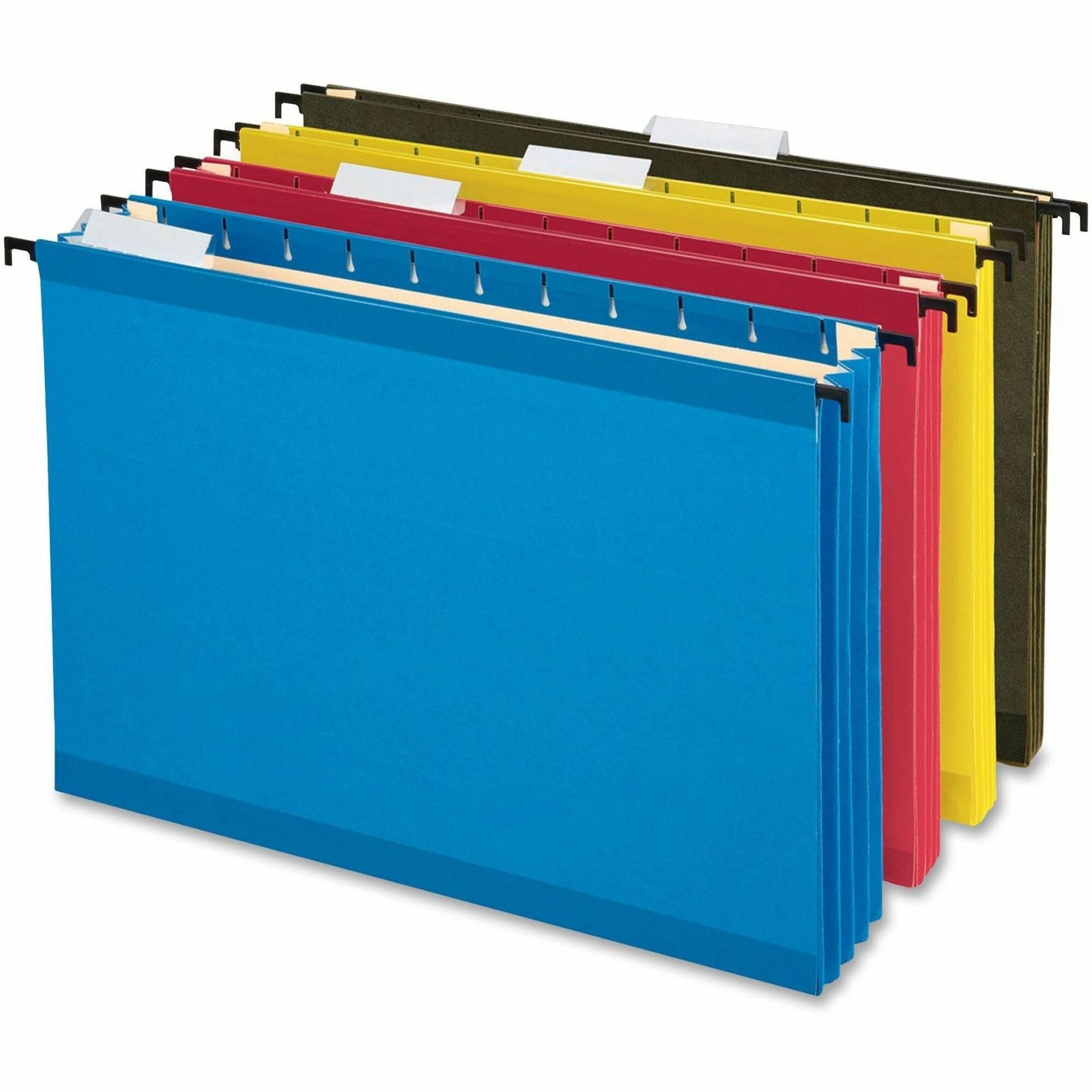 Pendaflex SureHook Legal Recycled Hanging Folder - 3 1/2" Folder Capacity - 8 1/2" x 14" - 3 1/2" Expansion - Poly - Blue, Red, Yellow, Standard Green - 10% Recycled - 4 / Pack - 