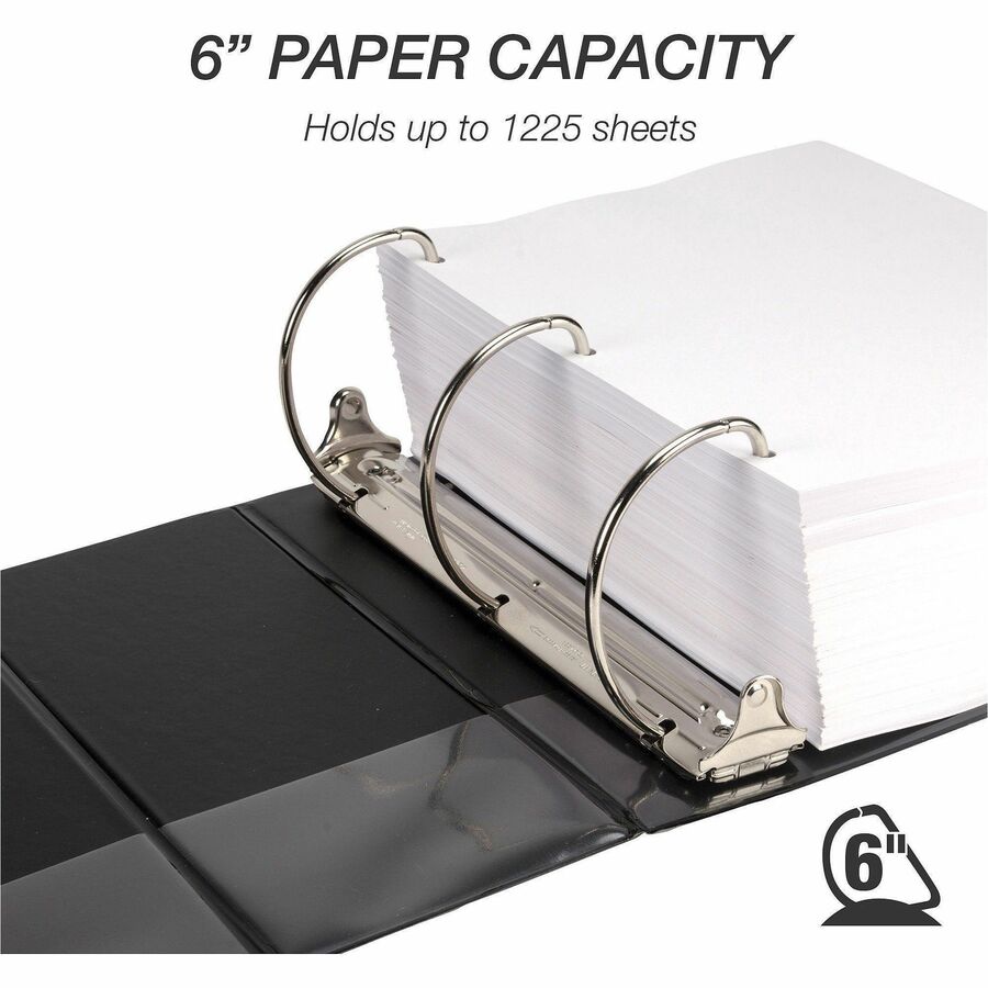 Nonstick D-Ring View Binder, 3 Rings, 6" Capacity, 11 x 8.5, Black