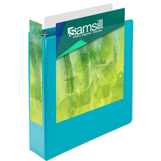 Earths Choice Plant-Based Durable Fashion View Binder, 3 Rings, 2" Capacity, 11 x 8.5, Turquoise, 2/Pack