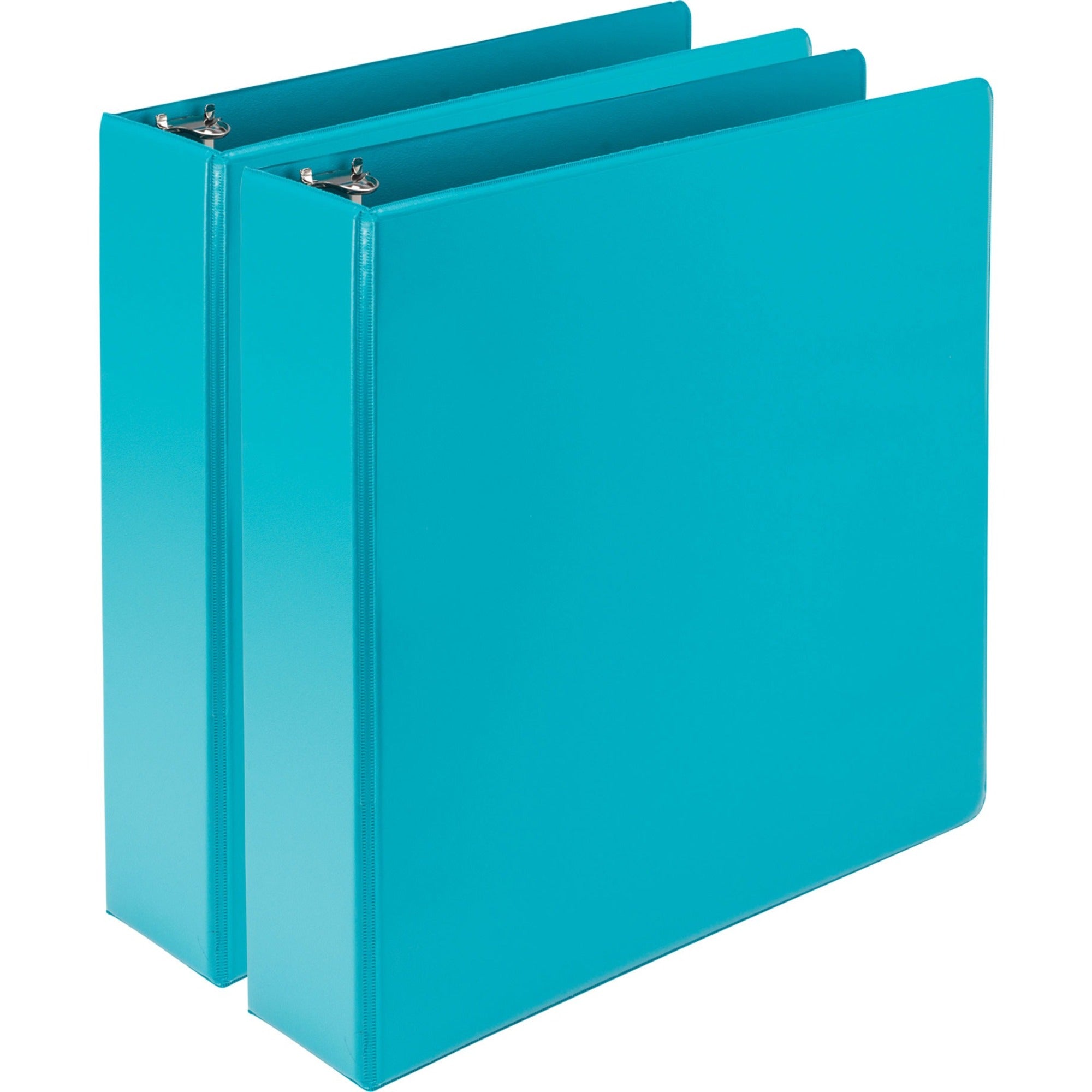 Earths Choice Plant-Based Durable Fashion View Binder, 3 Rings, 2" Capacity, 11 x 8.5, Turquoise, 2/Pack