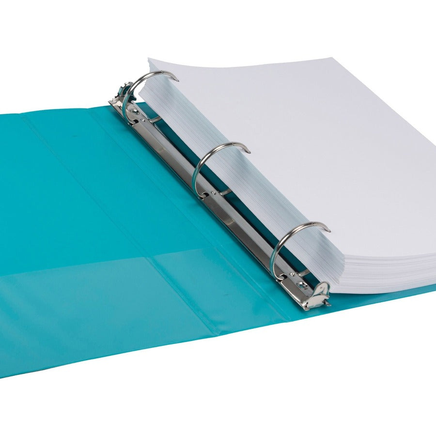 Earths Choice Plant-Based Durable Fashion View Binder, 3 Rings, 2" Capacity, 11 x 8.5, Turquoise, 2/Pack