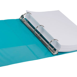 Earths Choice Plant-Based Durable Fashion View Binder, 3 Rings, 2" Capacity, 11 x 8.5, Turquoise, 2/Pack