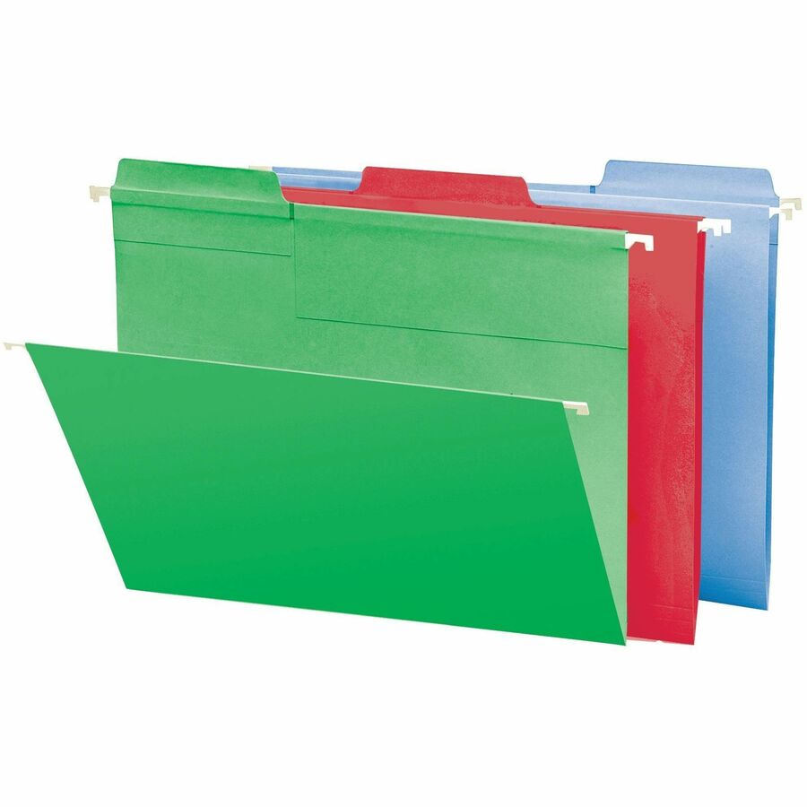 FasTab Hanging Folders, Legal Size, 1/3-Cut Tabs, Assorted Colors, 18/Box