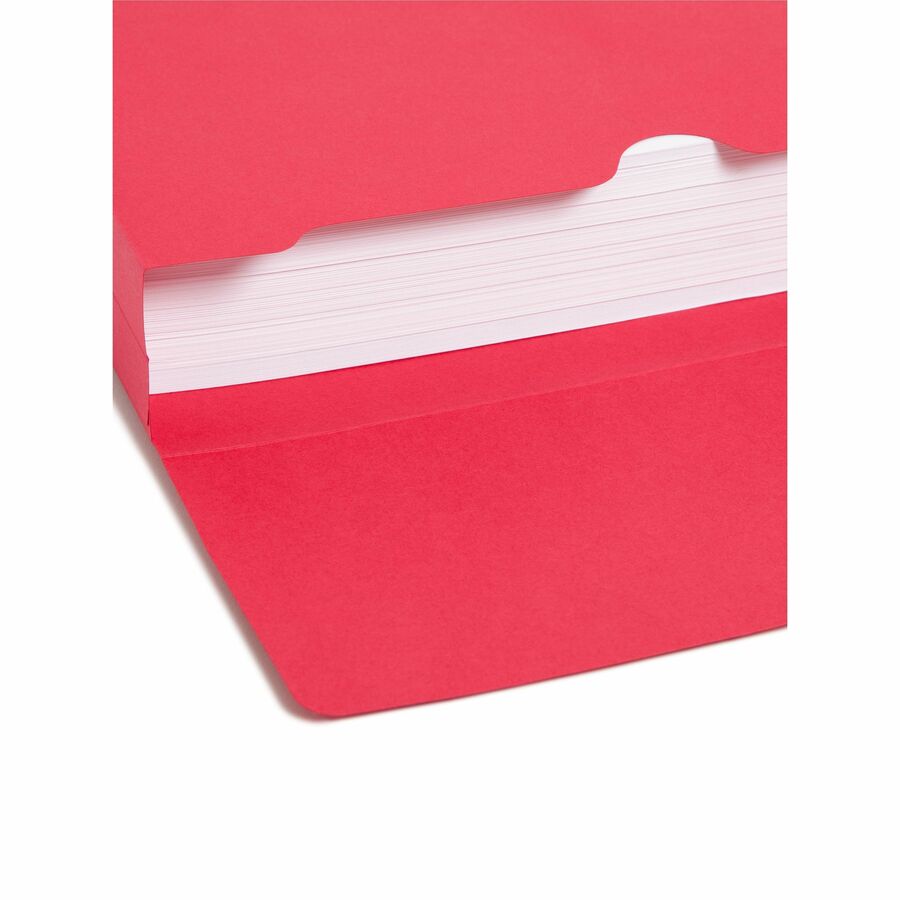 Expanding Wallet with Elastic Cord, 2" Expansion, 1 Section, Elastic Cord Closure, Letter Size, Red, 10/Box