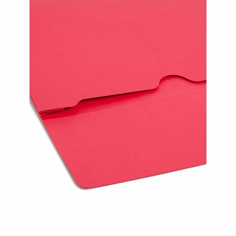 Expanding Wallet with Elastic Cord, 2" Expansion, 1 Section, Elastic Cord Closure, Letter Size, Red, 10/Box
