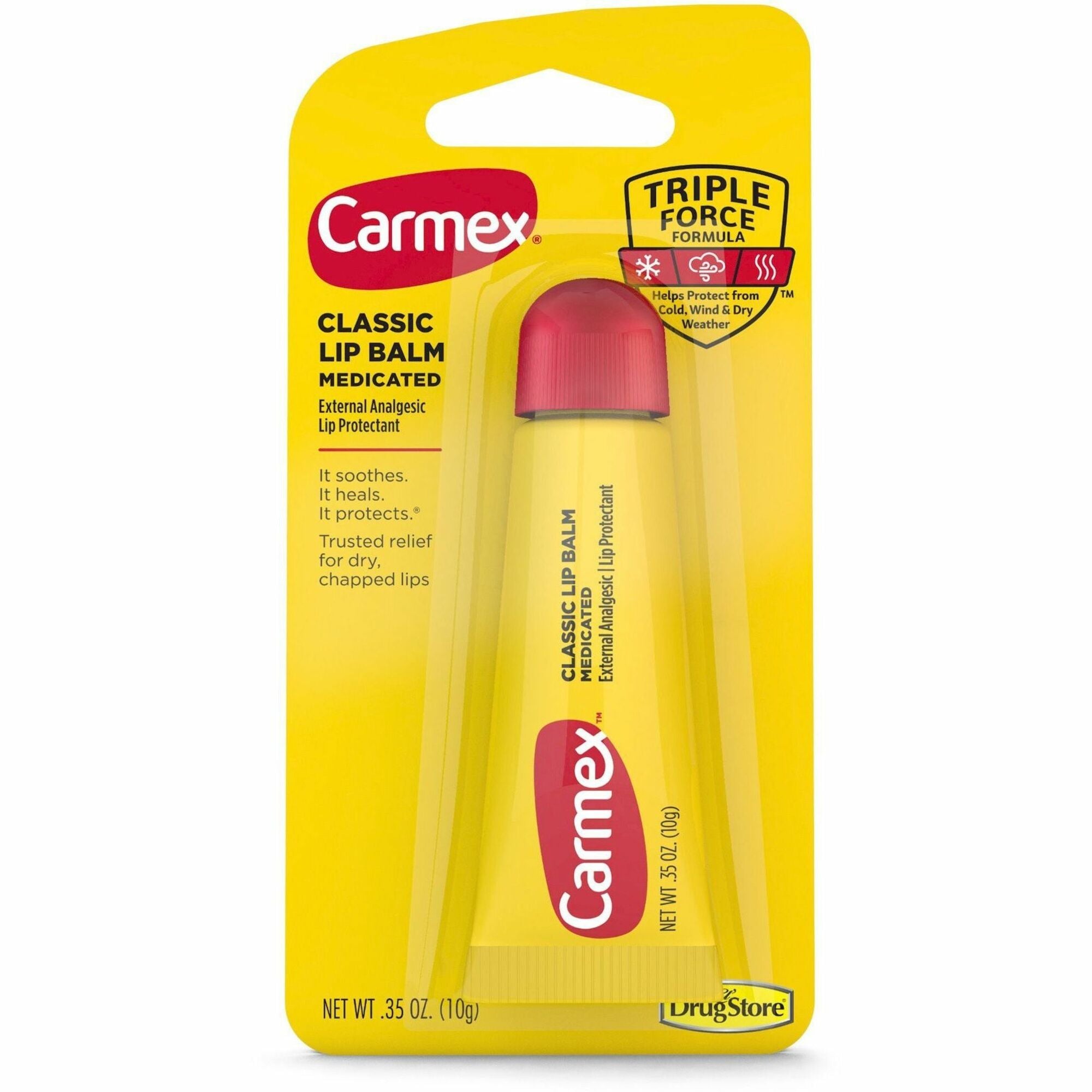Carmex Medicated Classic Lip Balm - Cream - 0.35 fl oz - Tube - Applicable on Lip - Moisturising - 6 / Box