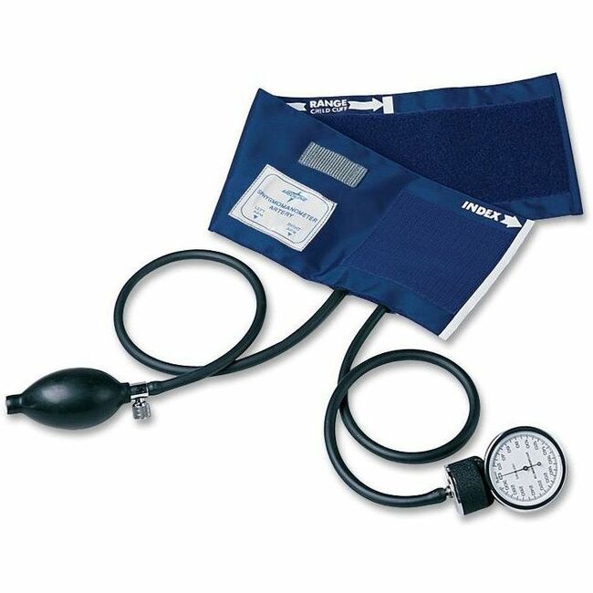 Medline Handheld Aneroid Sphygmomanometers - For Blood Pressure - Latex-free, Lightweight - Blue - Child - Polyvinyl Chloride (PVC)