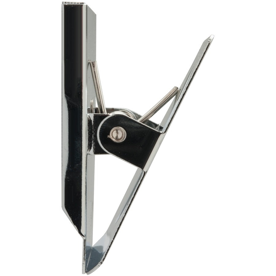 Business Source Nickel Plated Magnetic Clips - 2.3" Length - 1Each - Chrome - Metal, Nickel Plated