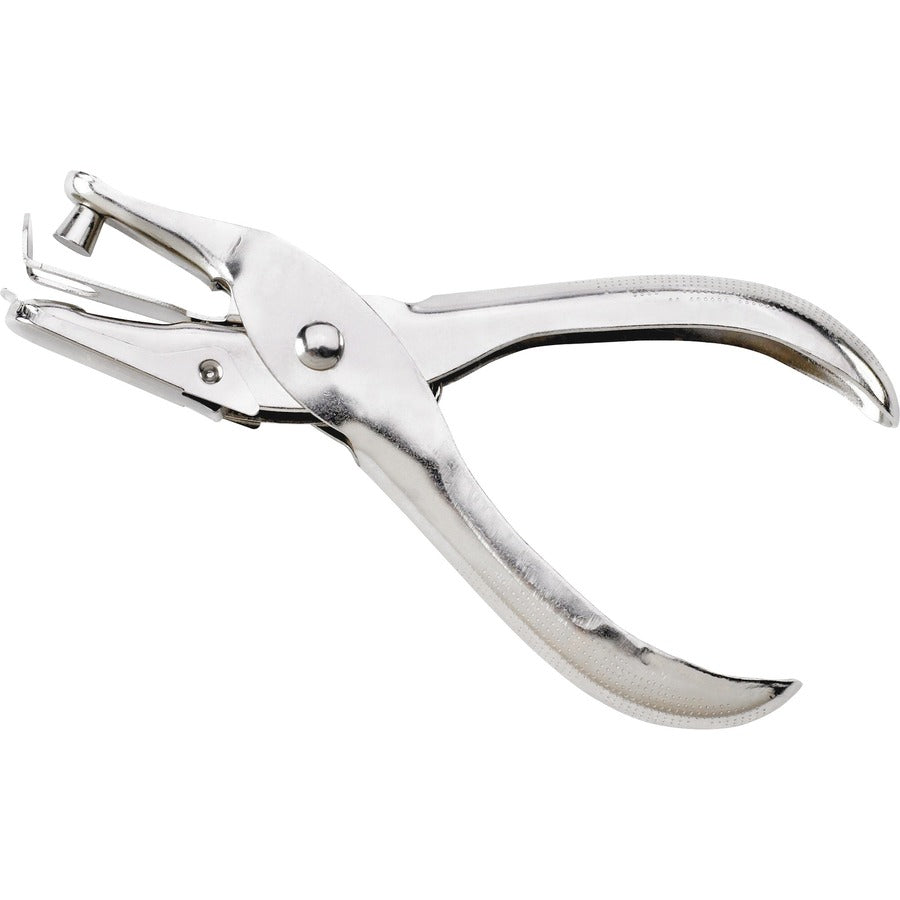Business Source 1/4" Round Ticket Punch - 1 Punch Head(s) - 1/4" Punch Size - Round Shape - Silver