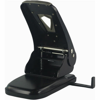 Business Source Two-hole Metal Punch - 2 Punch Head(s) - 60 Sheet of 20lb Paper - 1/4" Punch Size - Black, Gray