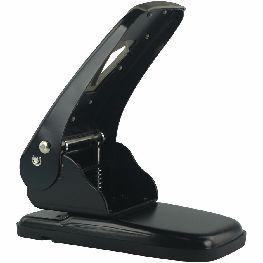 Business Source Two-hole Metal Punch - 2 Punch Head(s) - 60 Sheet of 20lb Paper - 1/4" Punch Size - Black, Gray